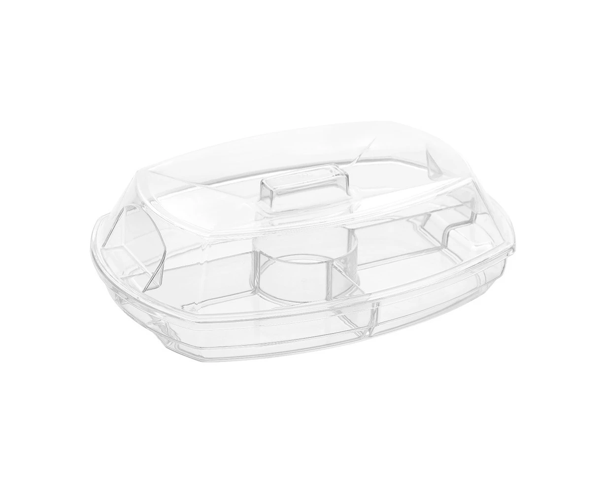 Lemon & Lime Crystal Chilled Serving Platter With Lid Kitchen Plastic Serveware