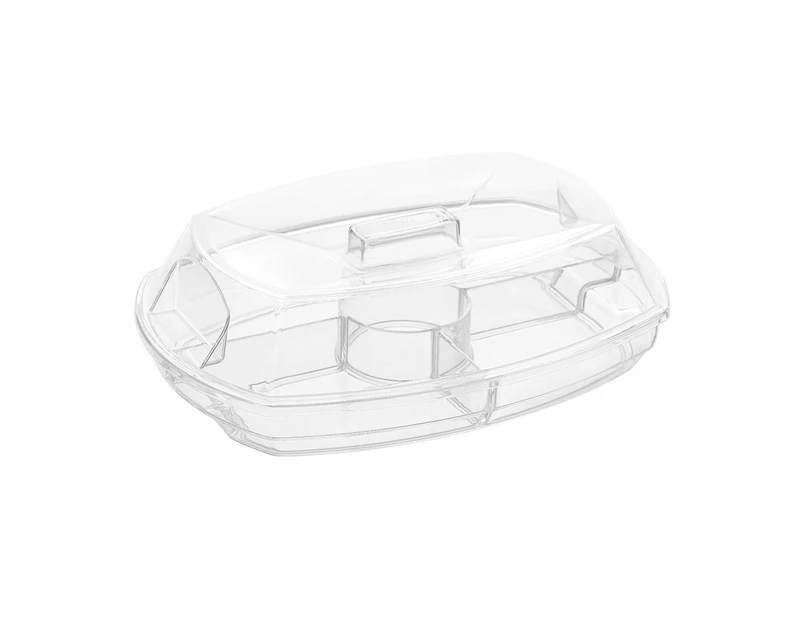 Lemon & Lime Crystal Chilled Serving Platter With Lid Kitchen Plastic Serveware