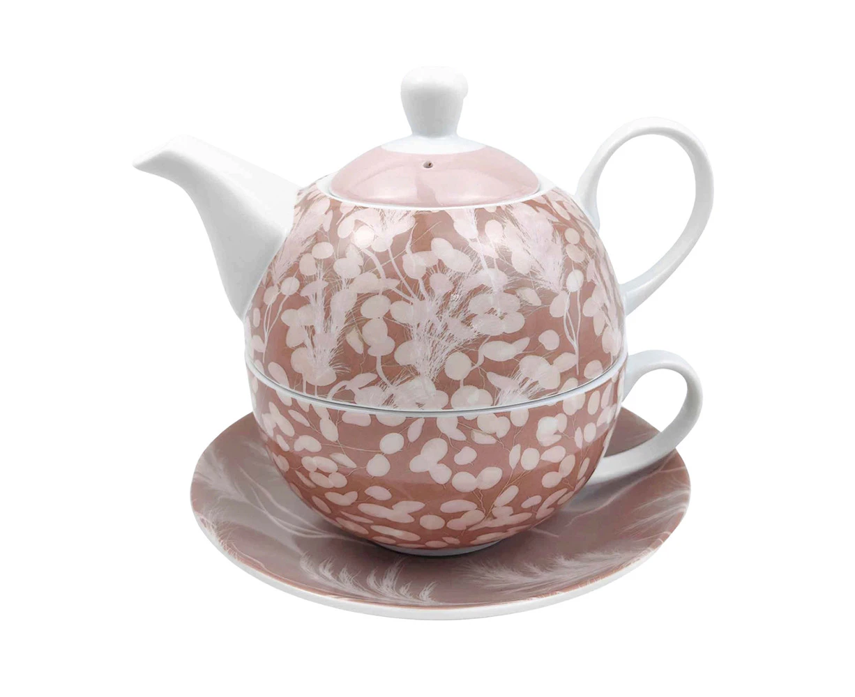 Urban 19cm Boho Ceramic Tea For One Drinking Pot/Cup Drinkware w/ Handle Pink