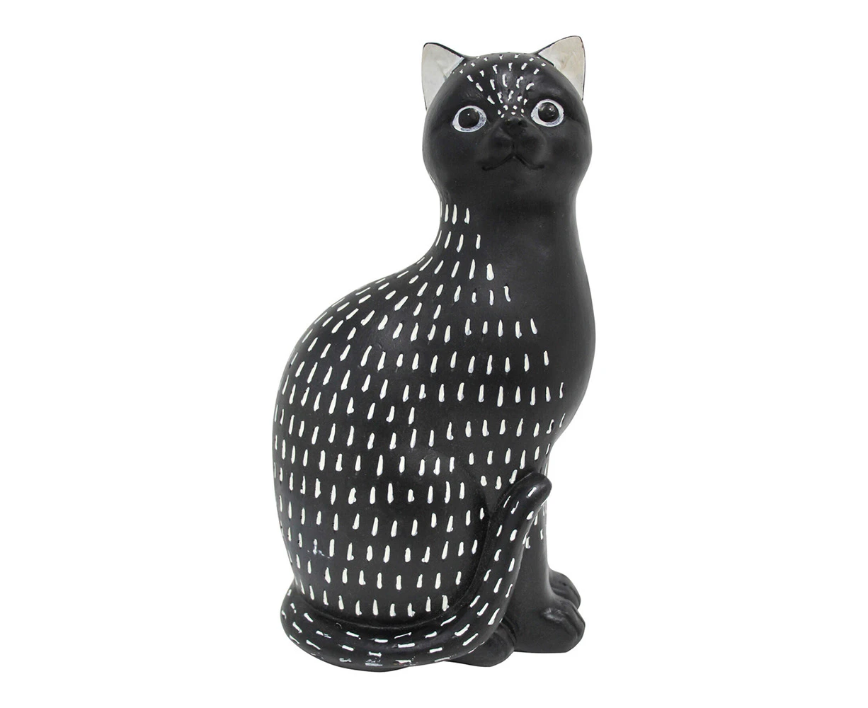 Decorative Resin Black & White Cat Ornament Figurine Sculpture Home Office Decor