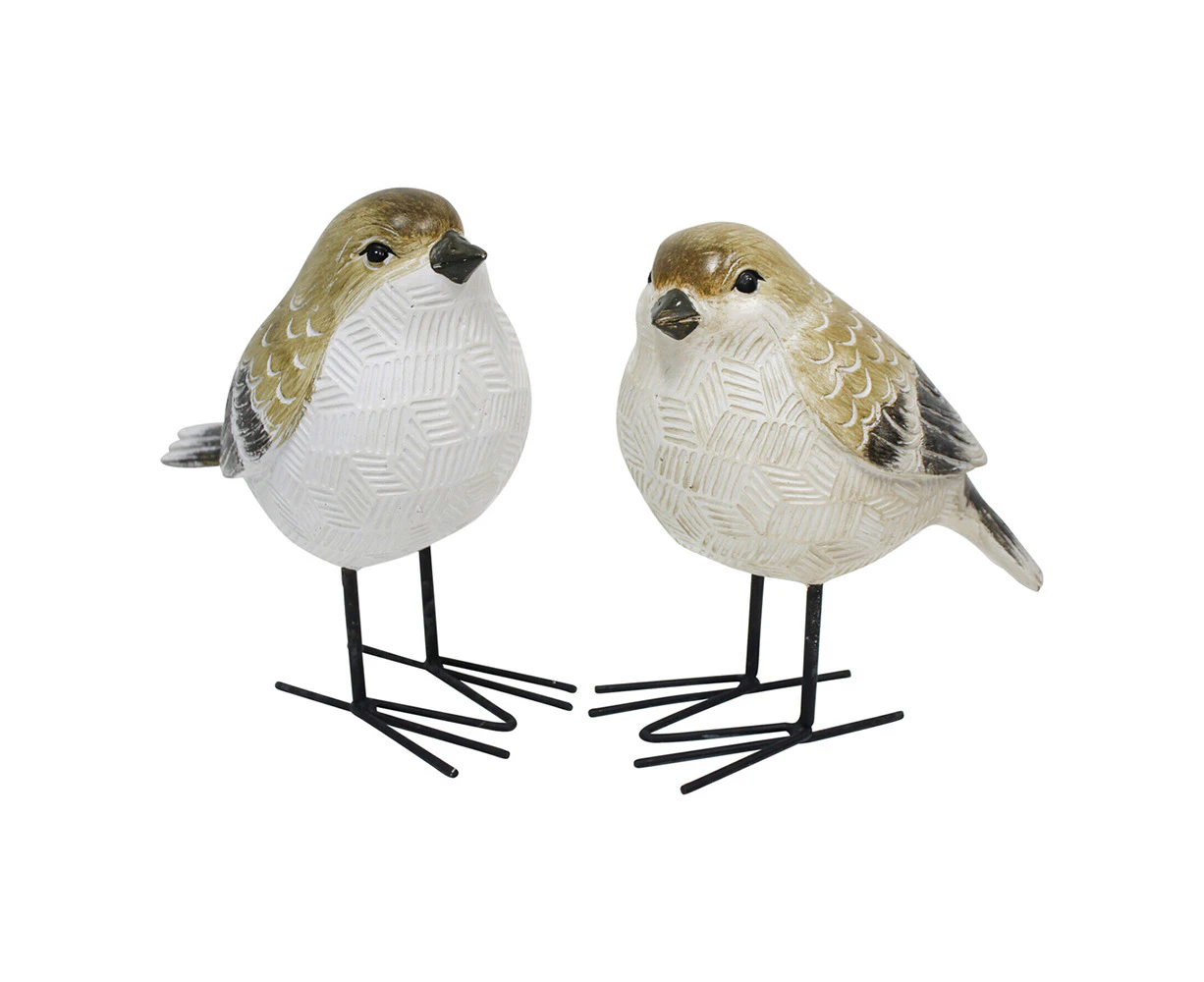 2pc Resin/Metal 18cm Birds Home Decorative Statue Display Figurine Ornament Set