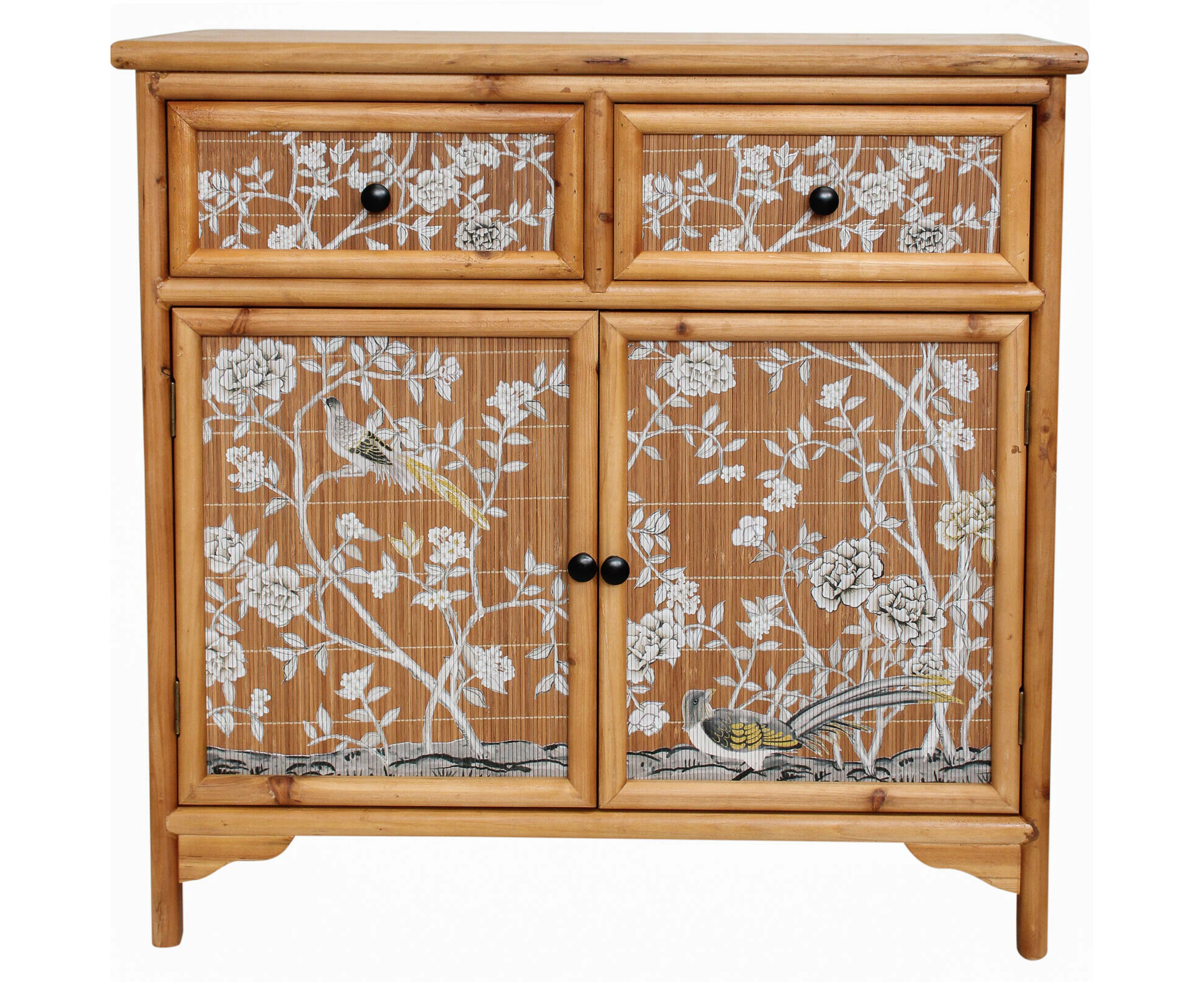 Blossom Wood/MDF/Bamboo 81cm 2-Door Cabinet w/ Drawers Home Furniture Rect Brown