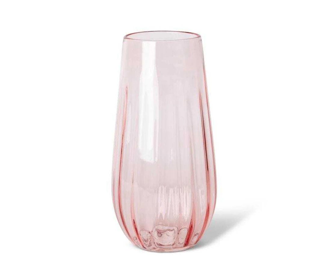 E Style 35cm Glass Demi Tall Plant/Flower Vase Tabletop Home Decor Soft Pink