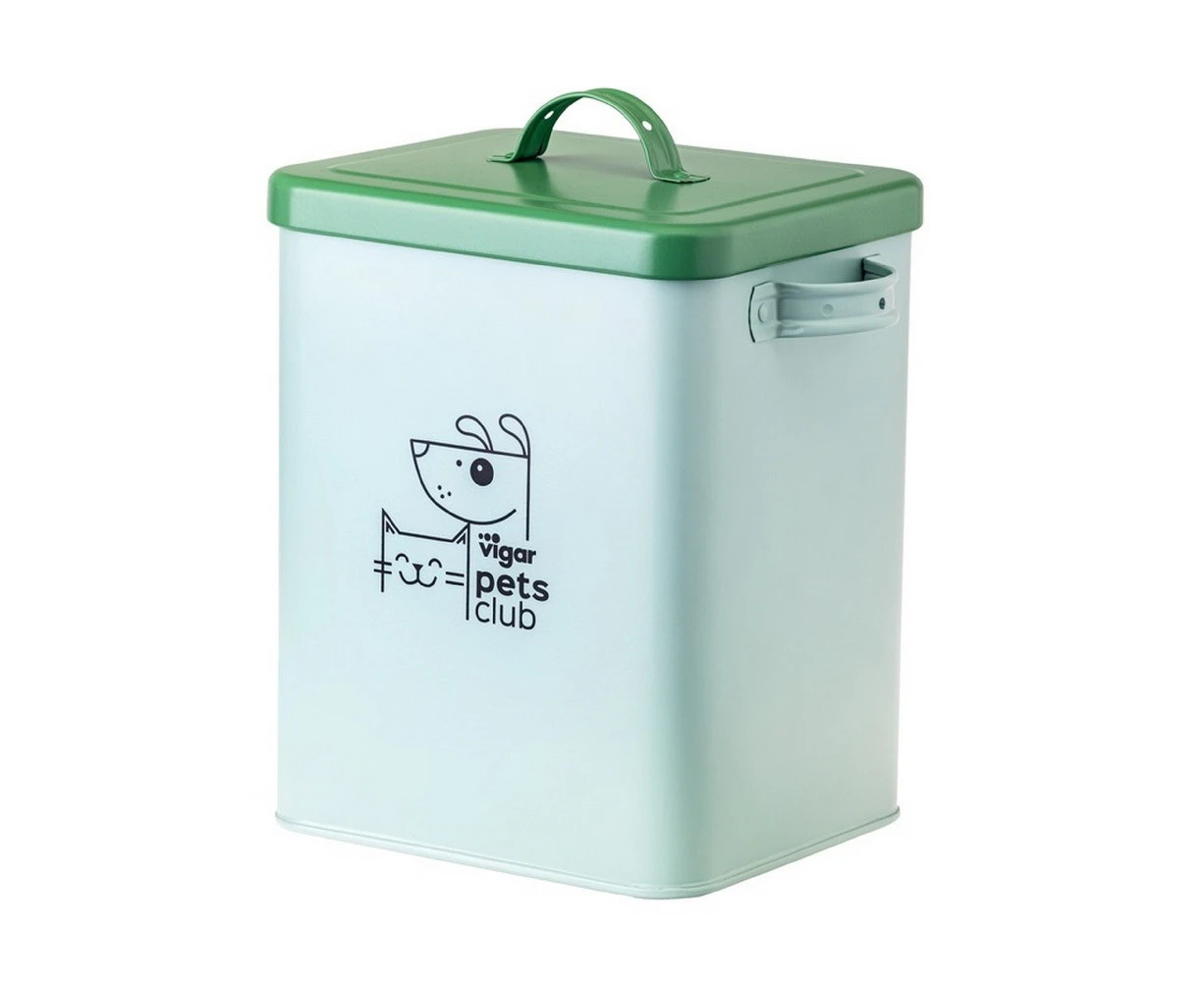 Vigar Pets Club Small 5L Cat/Dog Pet Food Metal Storage Container w/ Lid Green