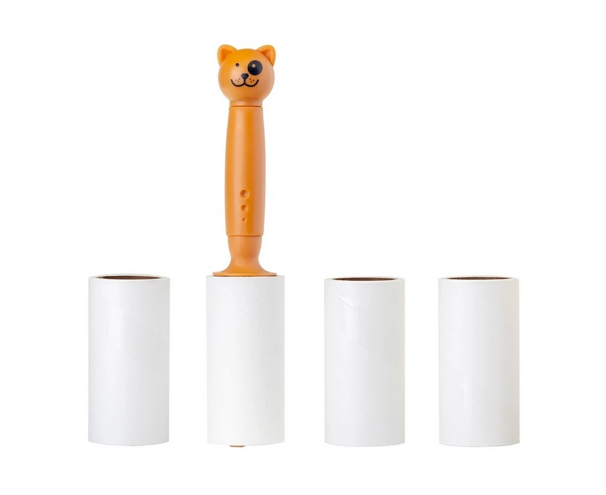 Vigar Pets Club Dog Pet Hair/Fur/Wool Remover Sticky Roller w/ 3-Refills Orange