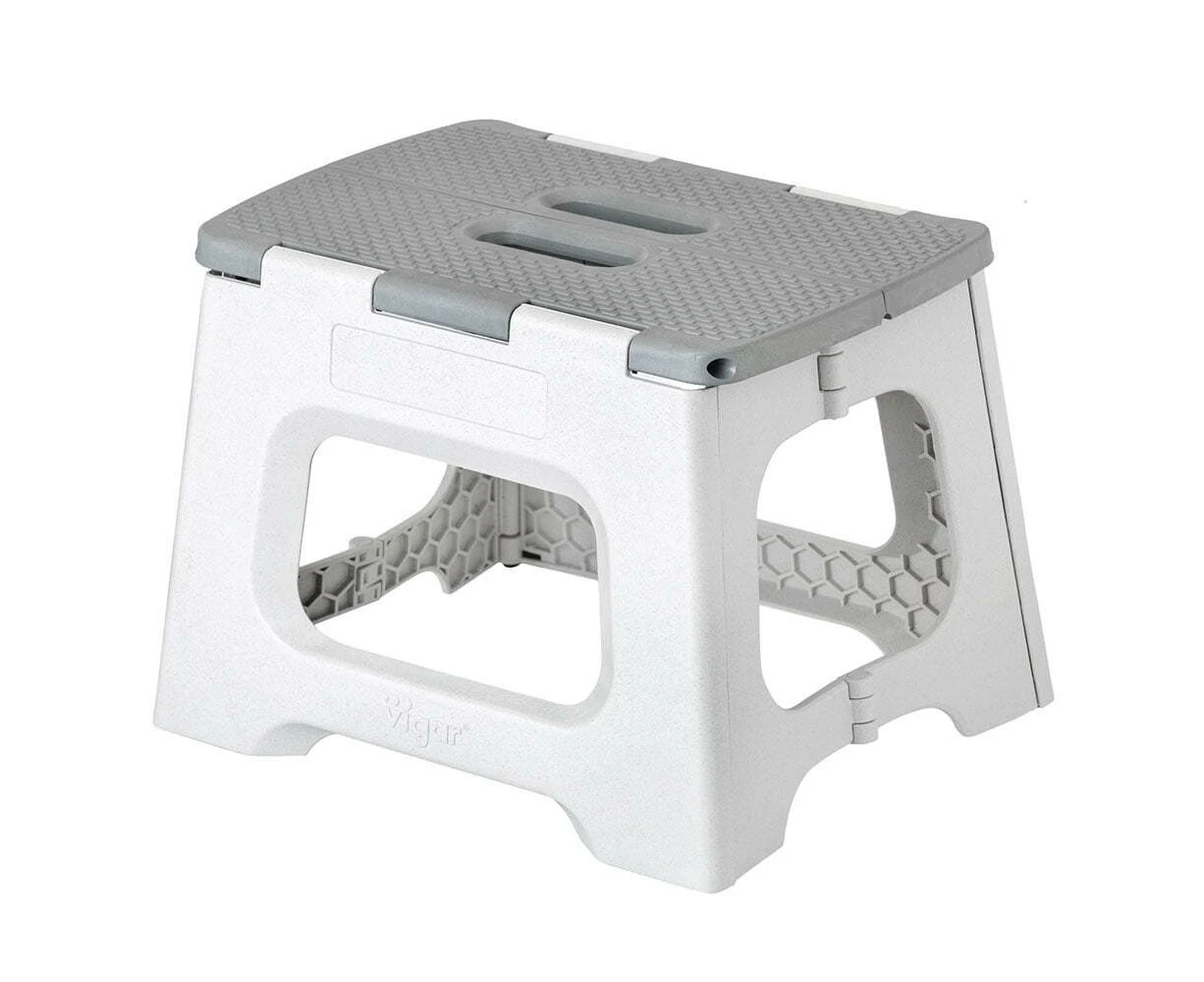 Vigar Zeroline Multipurpose 23cm Foldable Step Stool Indoor/Kitchen Chair Grey