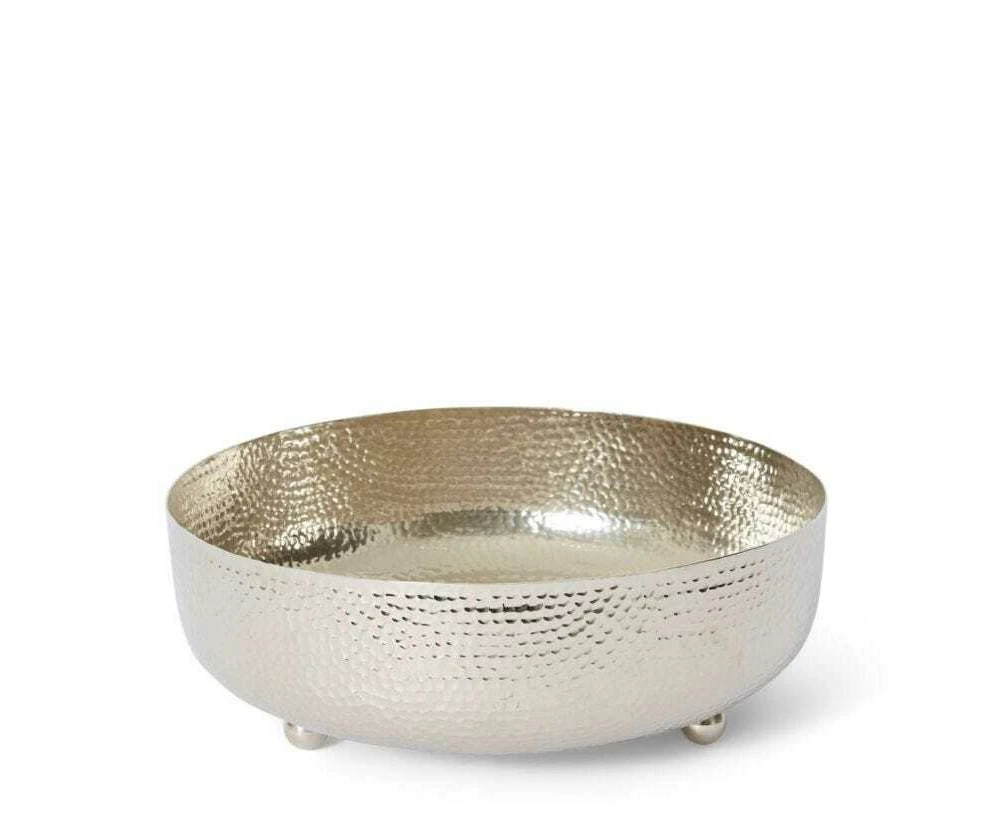 E Style Tiva Decorative 35cm Aluminium Bowl Home Tabletop Decor Round Silver