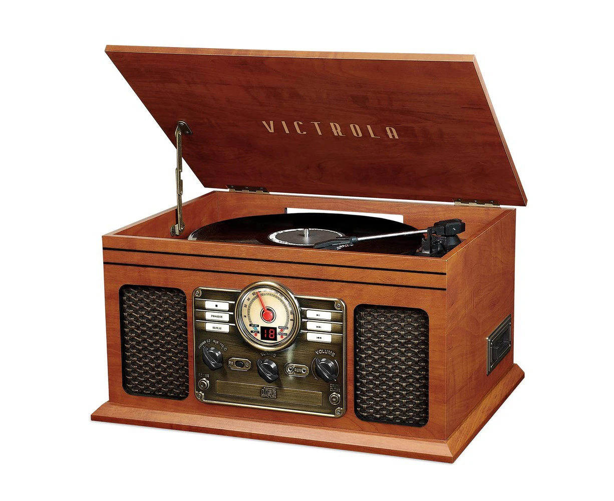 Victrola Classic Turntable 6-in-1 Nostalgic Bluetooth Record Player Mahogany