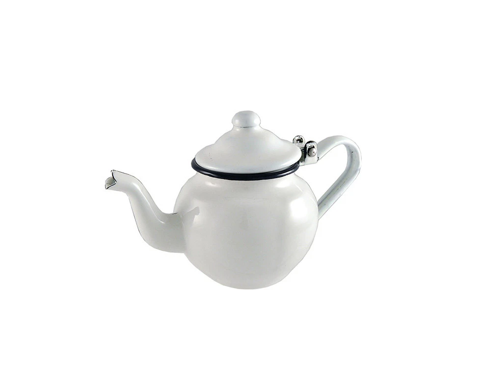 Urban Style Enamelware 425ml Teapot Drink Tea Container w/ Handle Small White