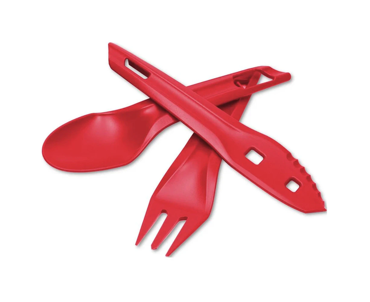 Wildo Ocy Chow Outdoor Cutlery Kit Spoon/Knife/Fork Camping Utensils Raspberry