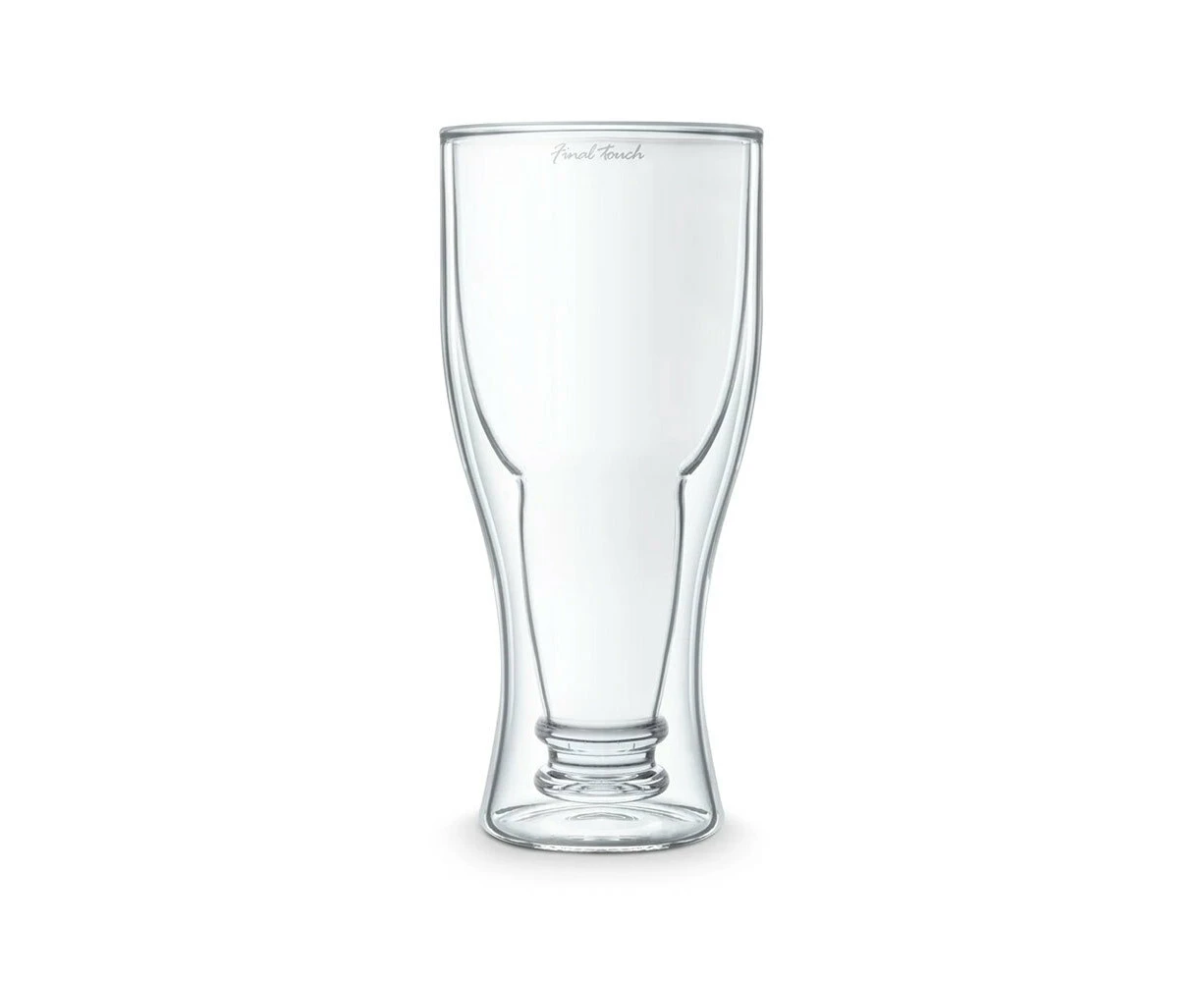 Final Touch 400ml/13.5oz Bottoms Up Double Wall Insulated Beer Schooner Glass