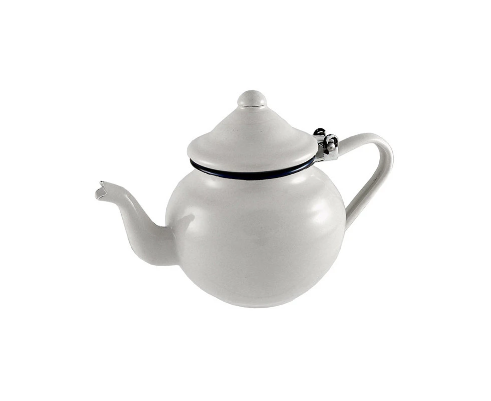 Urban Style Enamelware 700ml Teapot Drink Tea Container w/ Handle Large White