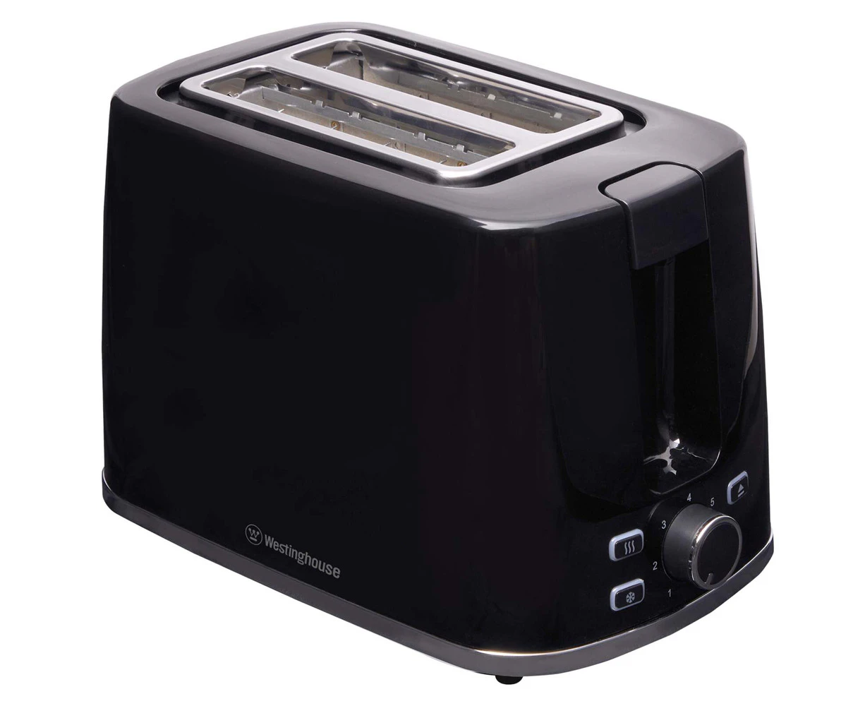 Westinghouse Electric Kitchen Benchtop Bread Toaster Black Extra-Wide 2 Slice