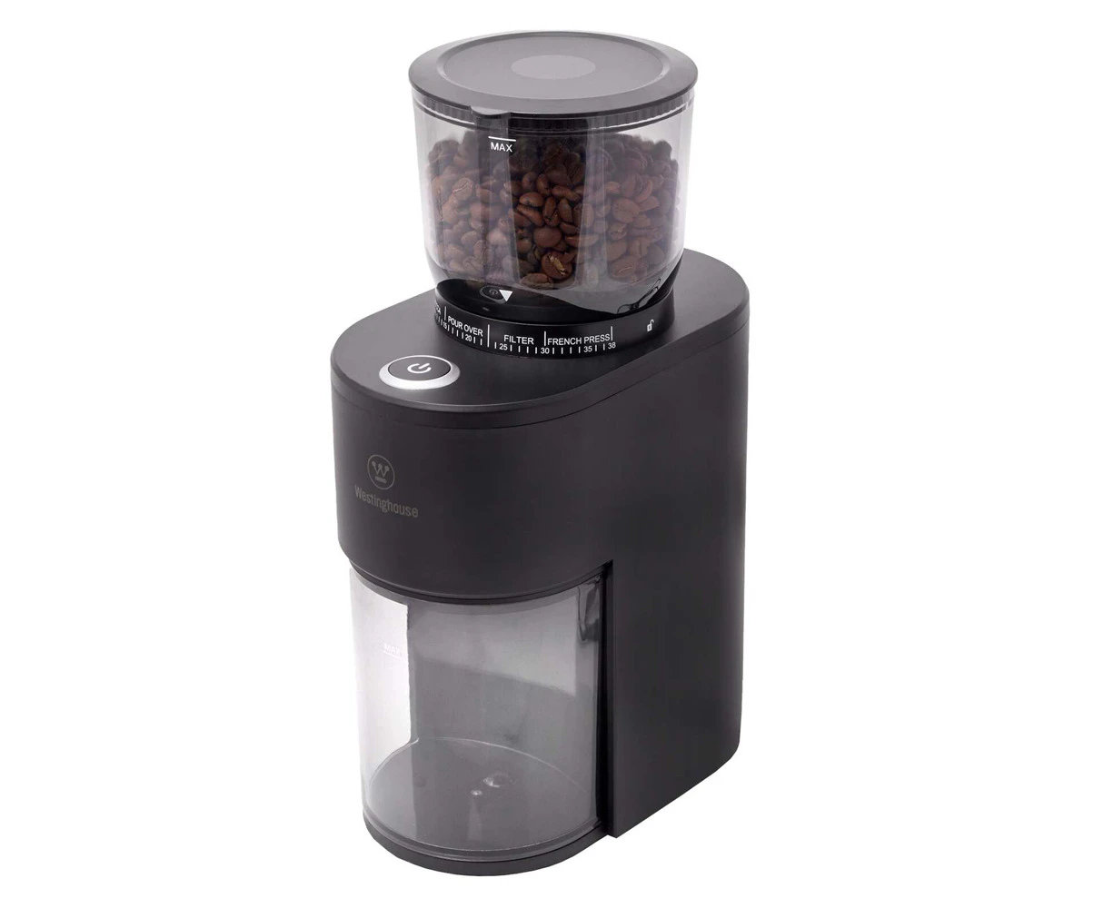 Westinghouse 160g Multipurpose Stainless Steel Conical Burr Coffee Grinder Black