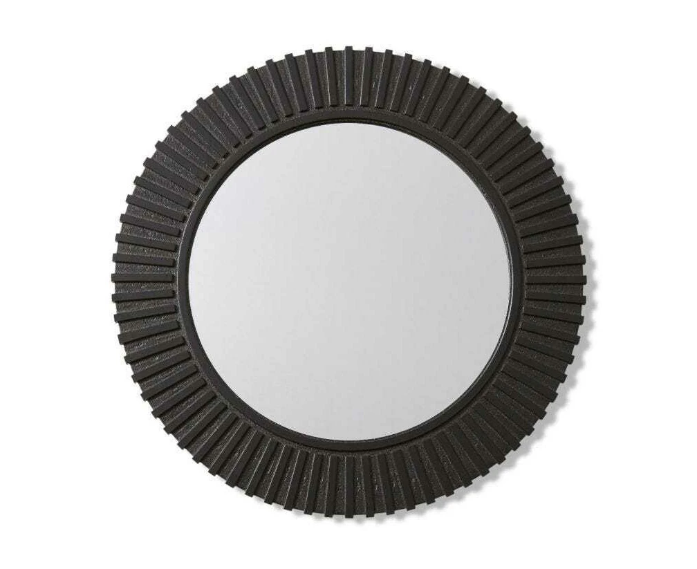 E Style Beckett 60cm MDF/Glass Round Wall Mirror Hanging Home Decor Black