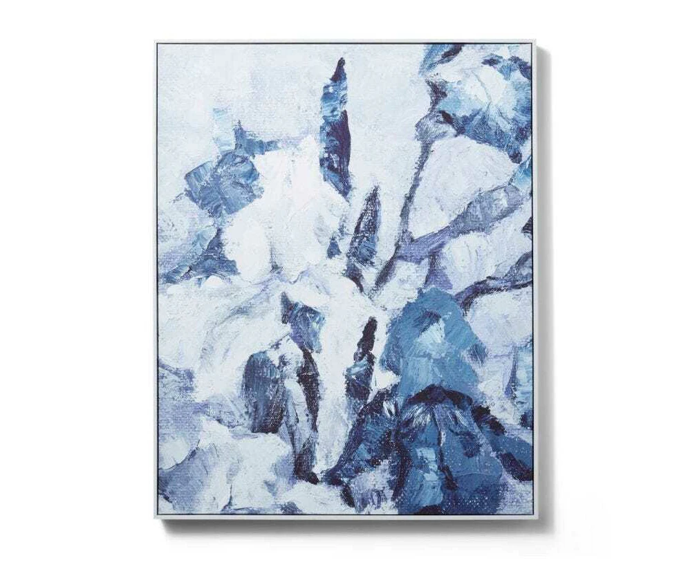 E Style 80x100cm Snowy Canvas Wall Art Hanging Decorative Painting Blue