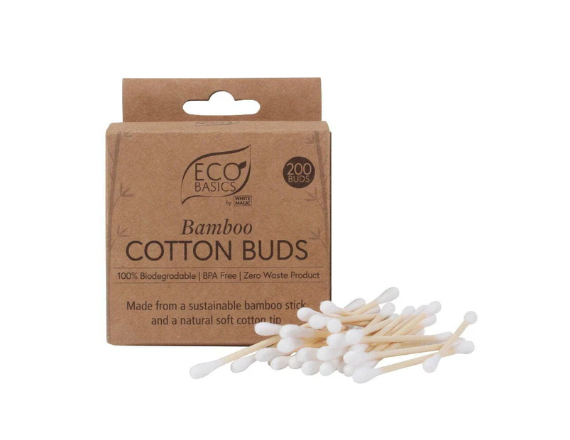 Eco Basics Bamboo Soft Cotton Buds/Tips Ear Cleaning Swabs Wax Removal Tool