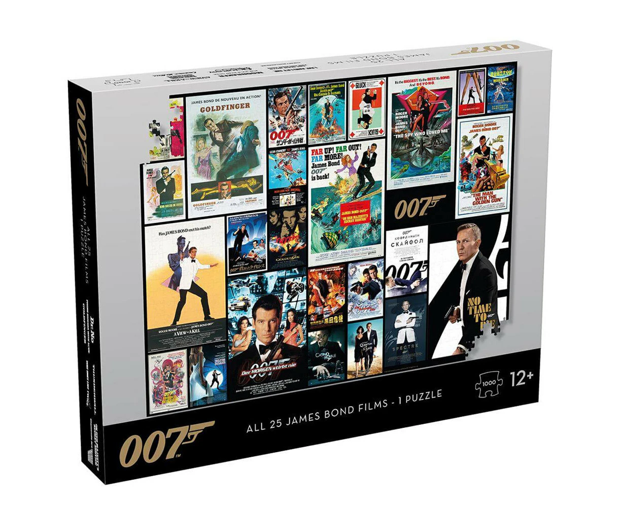 1000pc James Bond All Movies Poster Collage Adult/Family Jigsaw Puzzle 10+