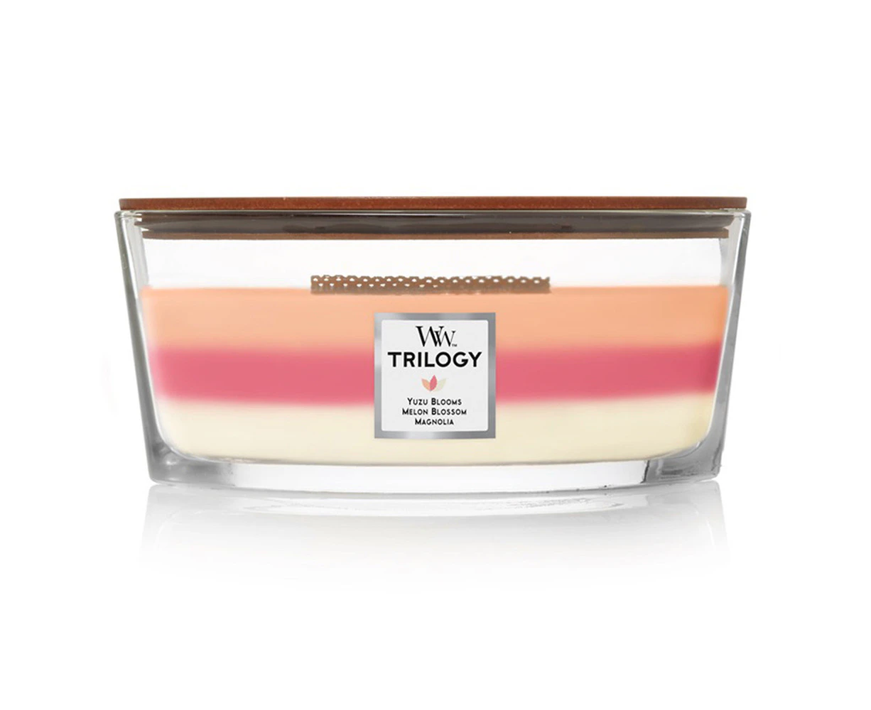 WoodWick 453g Scented Home Fragrance Soy Wax Candle Sheer Tuberose Ellipse Pink