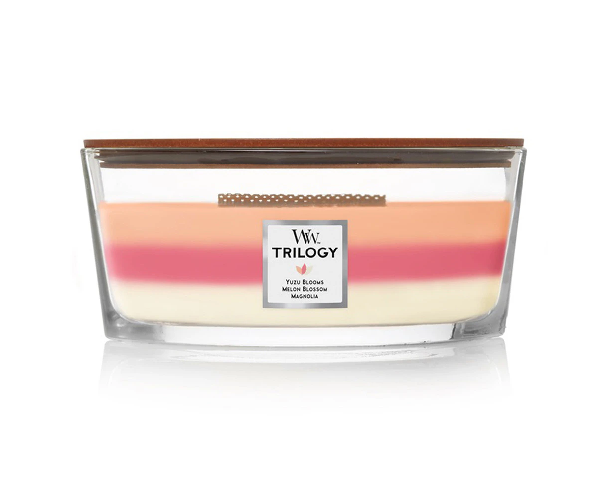 WoodWick 453g Scented Fragrance Soy Wax Candle Blooming Orchard Trilogy Ellipse