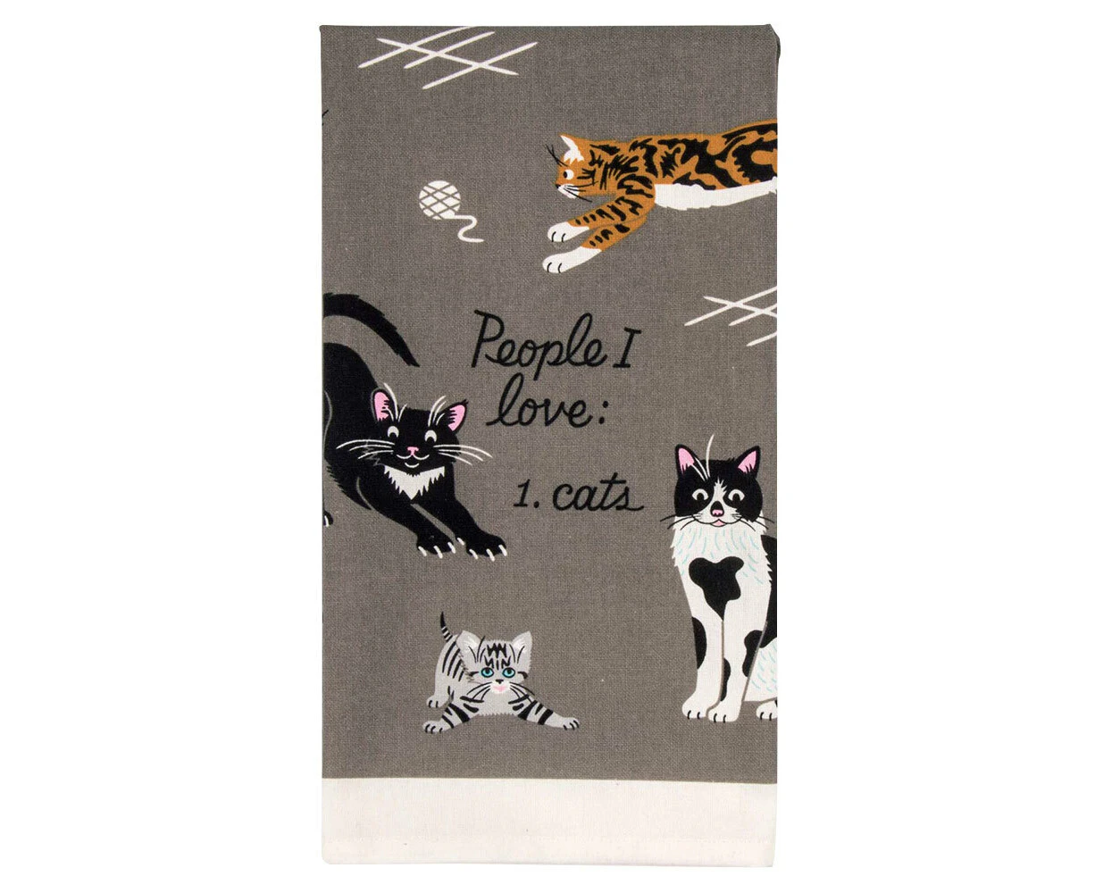 Blue Q People I Love Cats 71cm Cotton Dish Towel Kitchen Cleaning/Drying Cloth