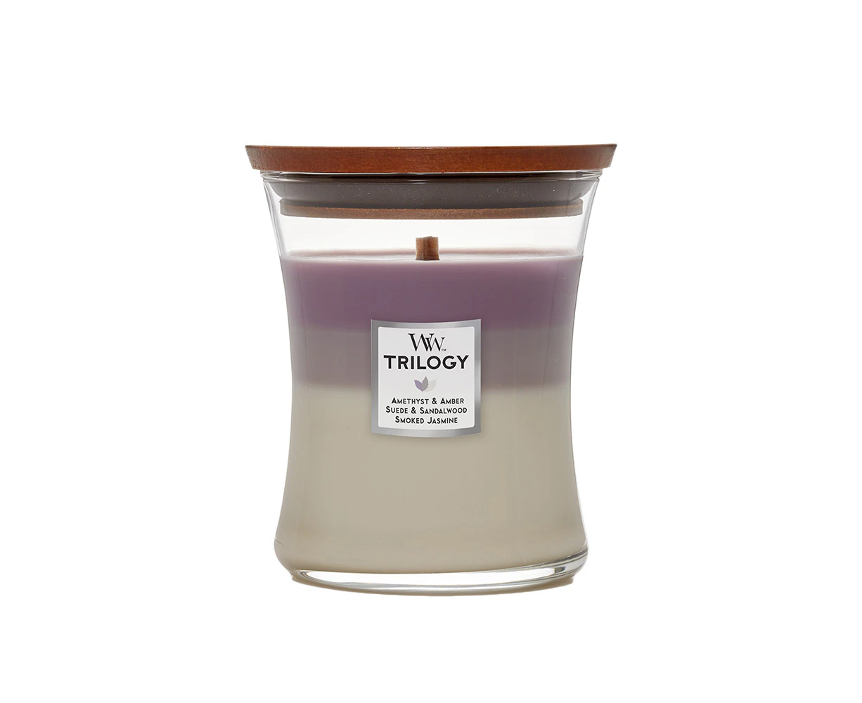 WoodWick 274g Scented Home Fragrance Soy Wax Candle Amethyst Sky Trilogy Medium