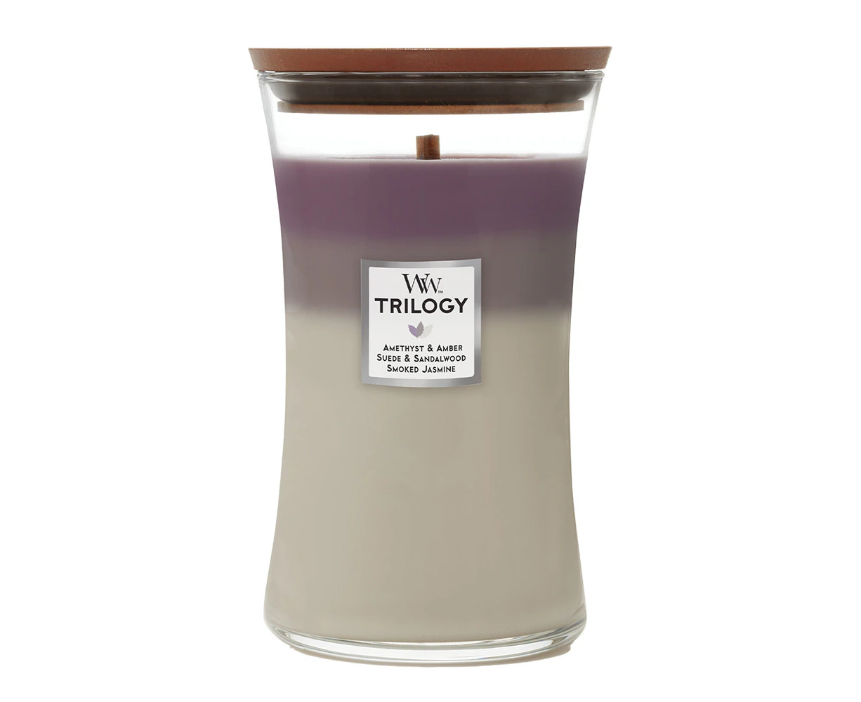 WoodWick 609g Scented Home Fragrance Soy Wax Candle Amethyst Sky Trilogy Large