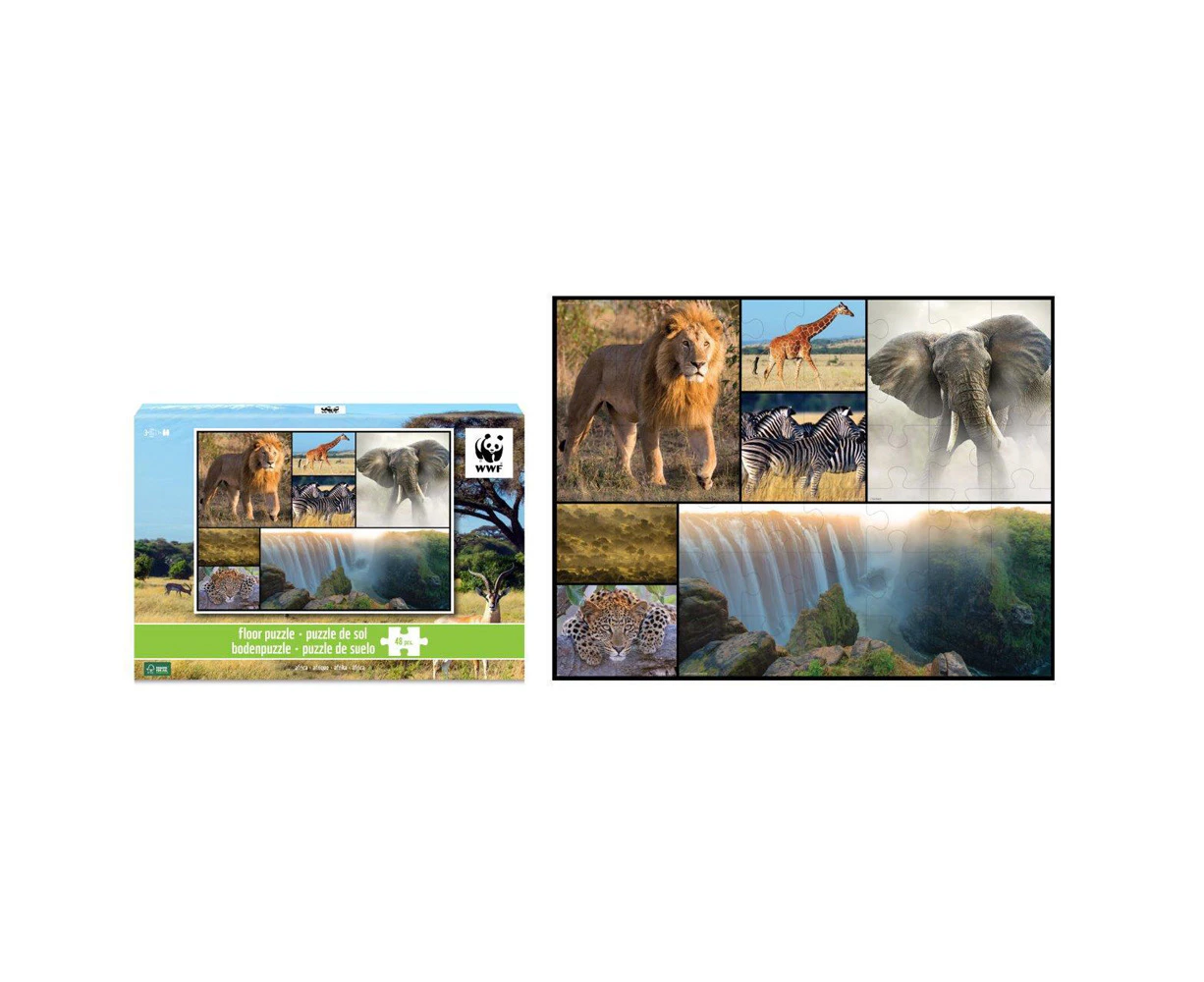 48pc WWF Africa/Animal Kids/Children Family Fun Play Floor Large Puzzle Game 3+