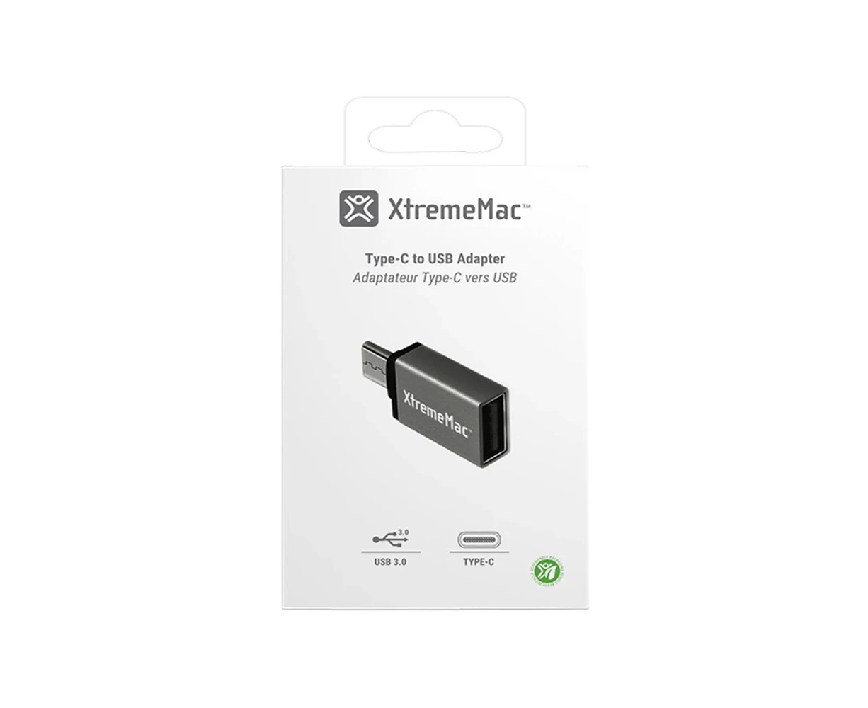 Xtrememac 1-Port Compact Male USB-C to USB-A Female Data Transfer Cable Adapter