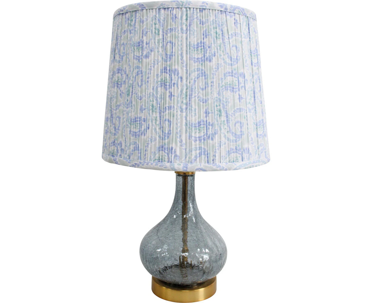 LVD Farrow Forest Glass/Metal/Linen 77.5cm Lamp /Office Table Lampshade