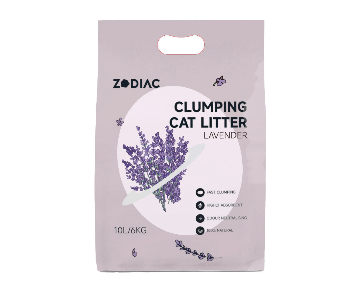 Zodiac 10L/6kg Clumping Bentonite Clay Cat Litter Natural Absorbent Lavender