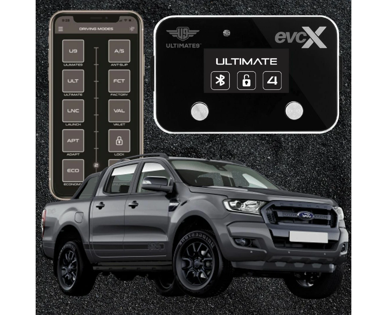 evcX Throttle Controller for Ford Ranger PX3 2022 EVCX622