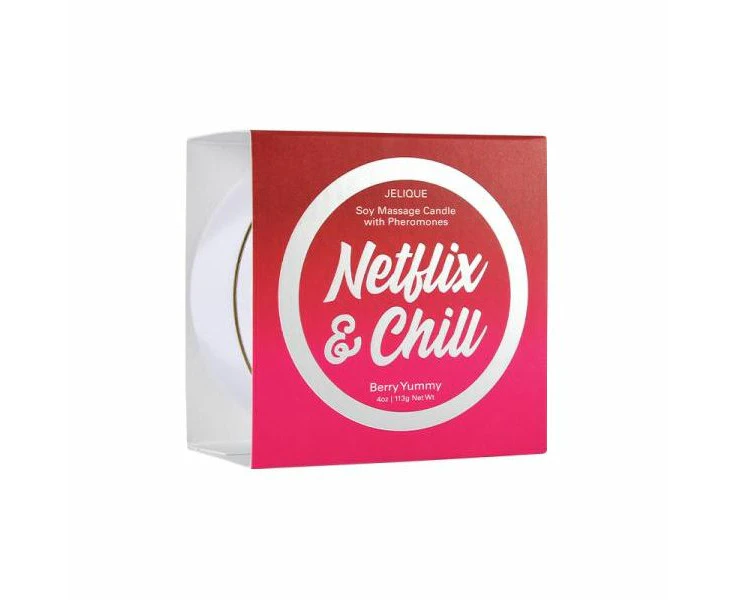 Introducing The Sensual Pleasures Netflix & Chill Massage Candle Berry Yummy 4 Oz 113 G