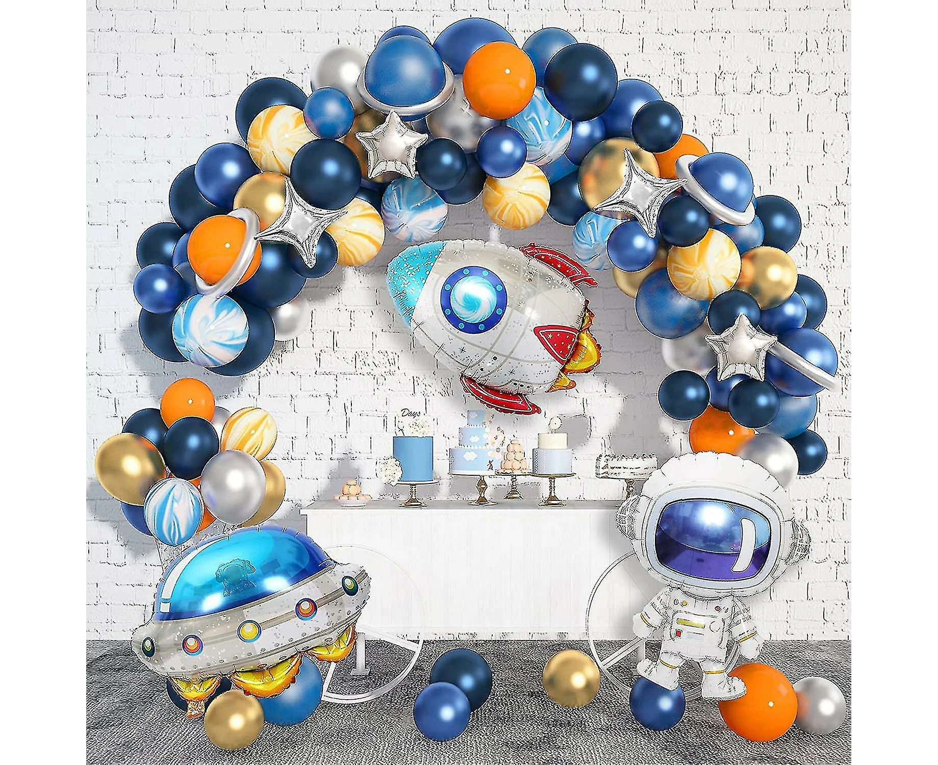 112 Pcs Outer Space Party Decorations Balloon Garland Kit, Space Themed Birthday Party