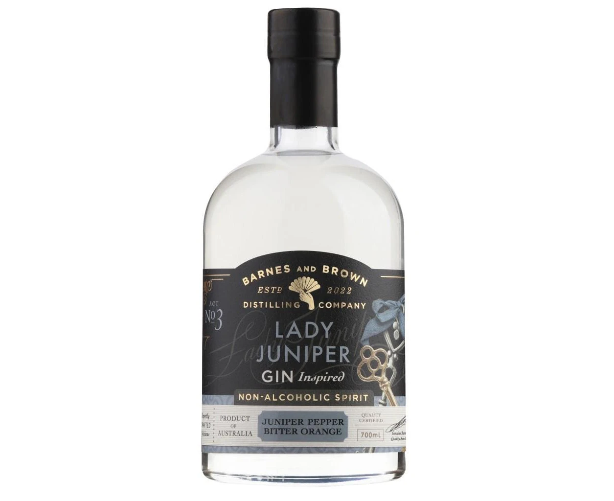 PERSONALISED BARNES & BROWN LADY JUNIPER - GIN INSPIRED NON ALC SPIRIT 0.5% 700ML