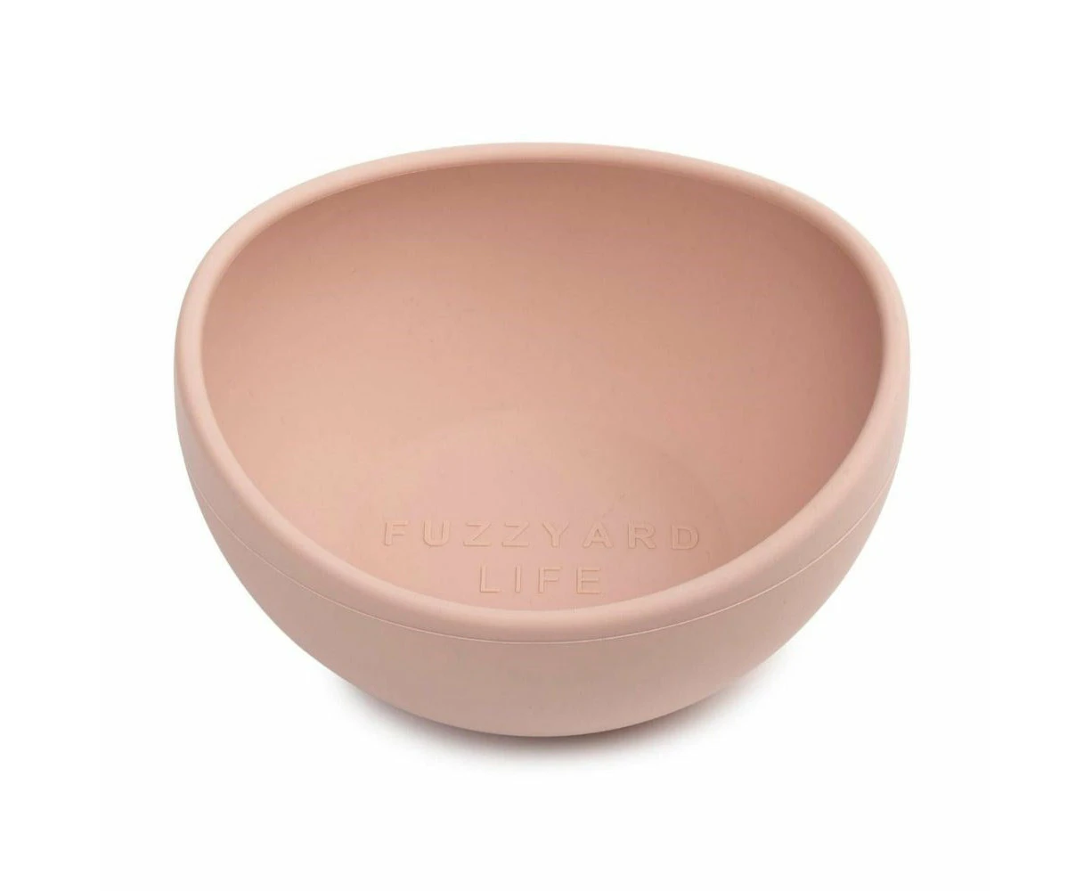 FuzzYard Life Silicone Dog Bowl   - Soft Blush - Medium