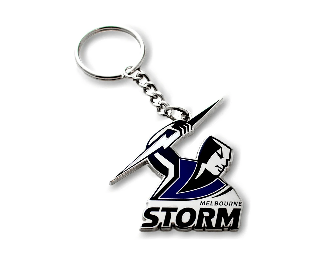 NRL Logo Metal Key Ring  - Melbourne Storm - Keyring - Rugby League - TROFE