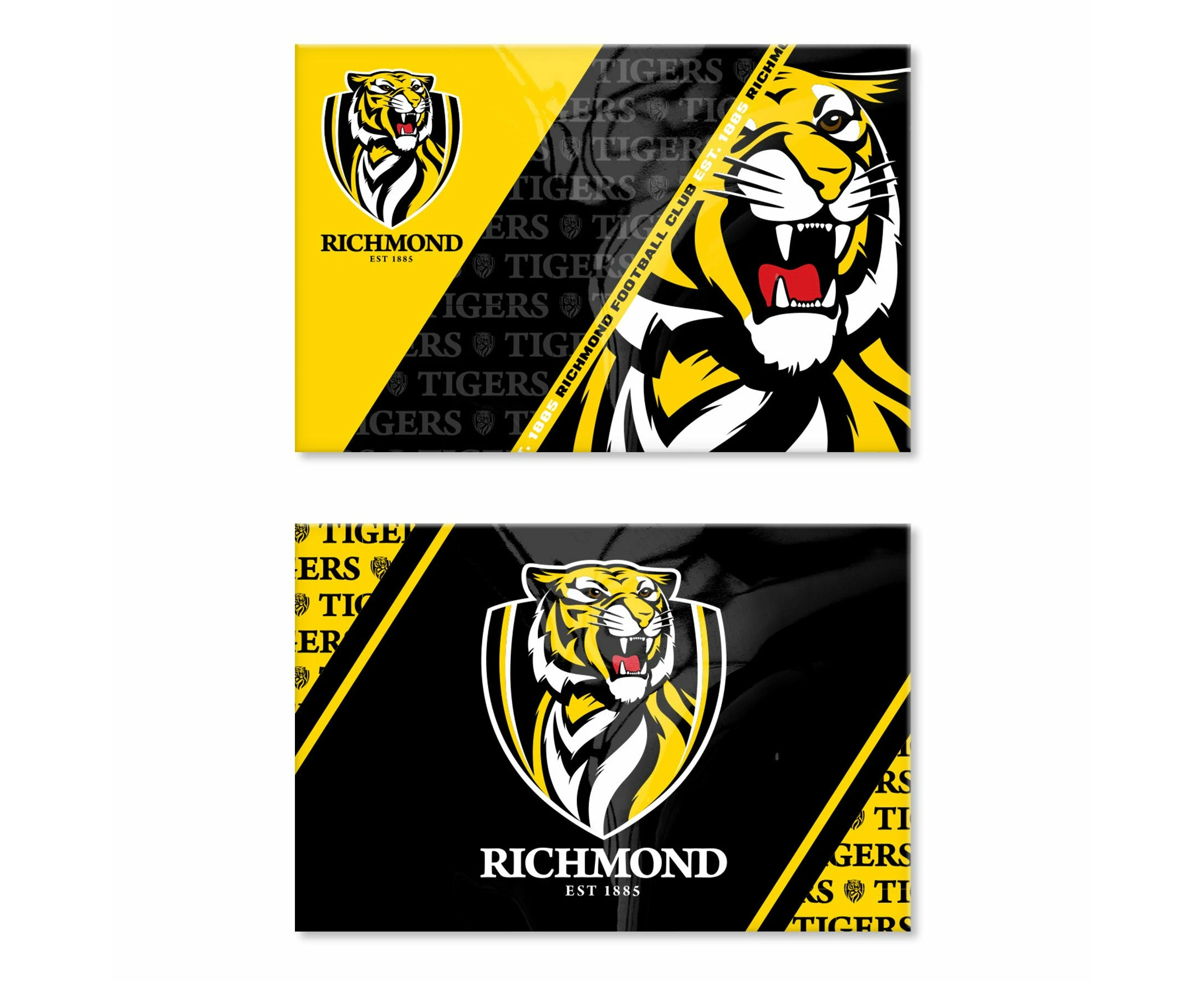 Richmond Tigers AFL Footy Set of 2 Magnets