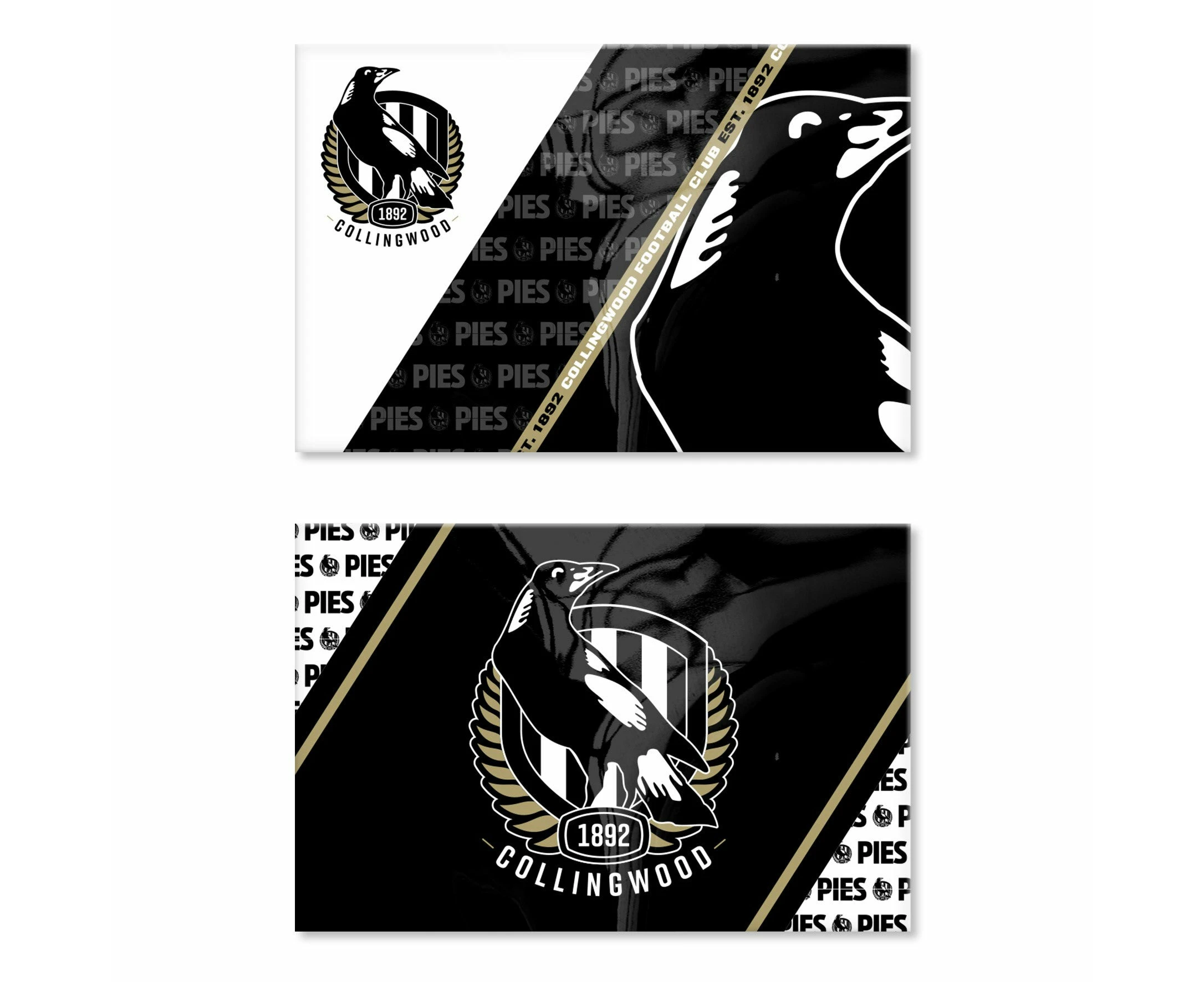 Collingwood Magpies AFL Footy Set of 2 Magnets