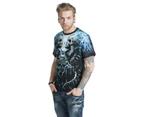 Spiral Direct Unisex Adult Flaming Spine T-Shirt (Black) - HE2711