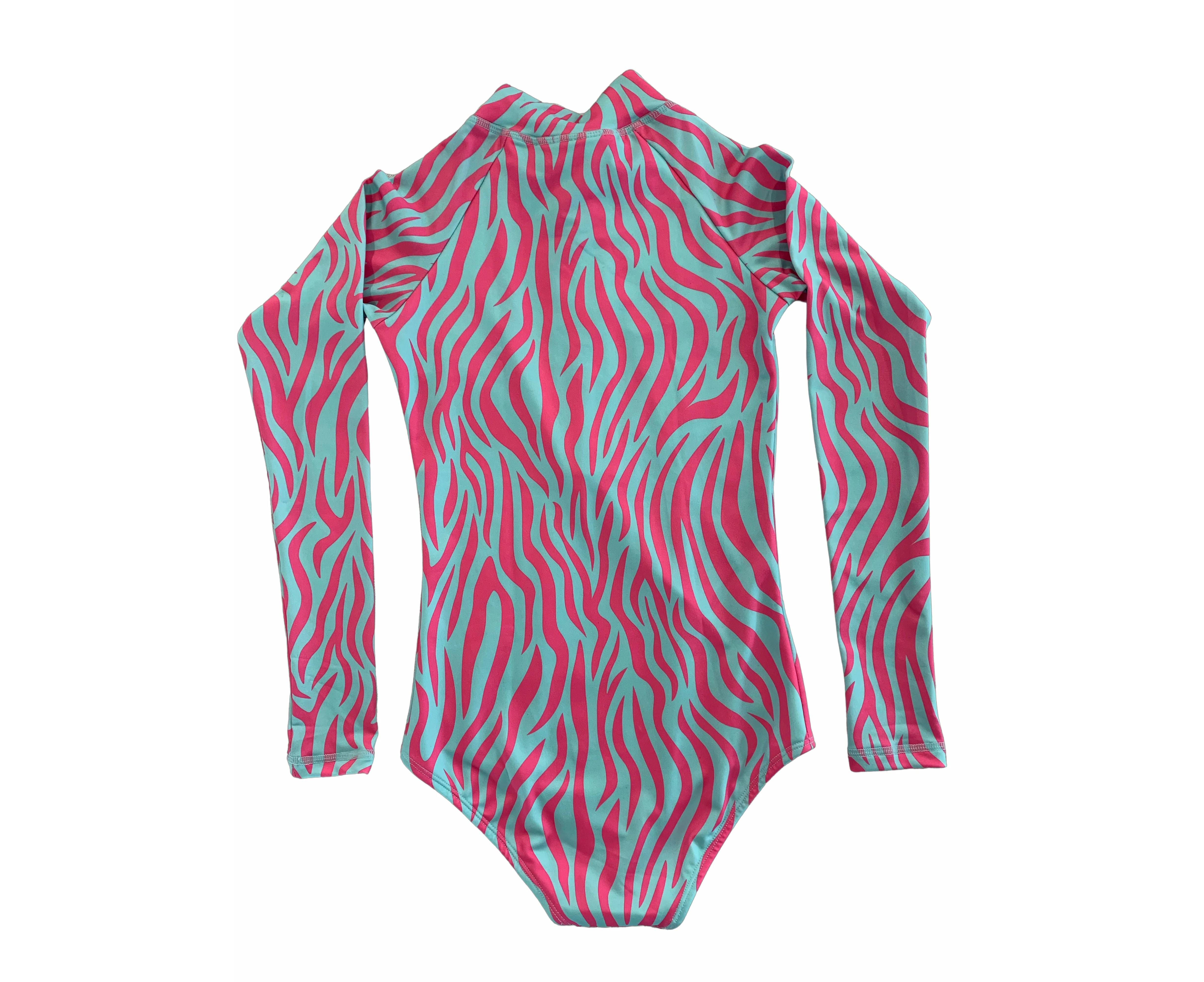 Girls Surf Suit - Pink & Blue Zebra