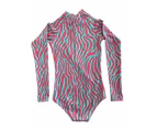 Girls Surf Suit - Pink & Blue Zebra