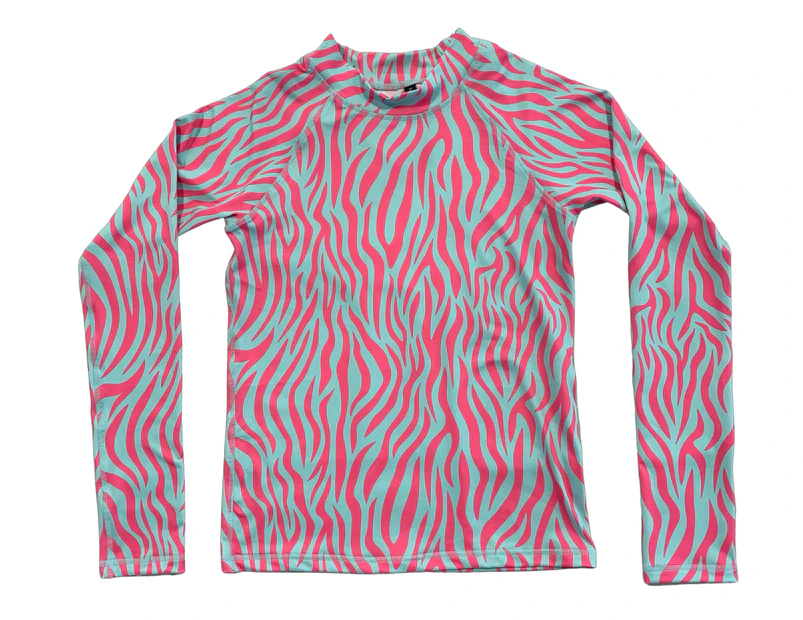 Boys Rashie  - Pink & Blue Zebra