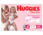 Huggies Ultra Dry Nappies for Girls Size 5 13-18kg 64pk