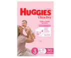 Huggies Ultra Dry Nappies for Girls Size 3 6-11kg 90pk