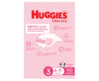 Huggies Ultra Dry Nappies for Girls Size 3 6-11kg 90pk