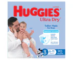 Huggies Ultra Dry Nappies for Boys Size 3 6-11kg 90pk