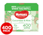 Huggies Thick Baby Wipes Cucumber & Aloe 400pk