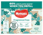 Huggies Fragrance Free Thick Baby Wipes 400pk