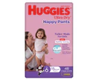 Huggies Ultra Dry Nappy Pants for Girls Size 6 15kg+ 96pk